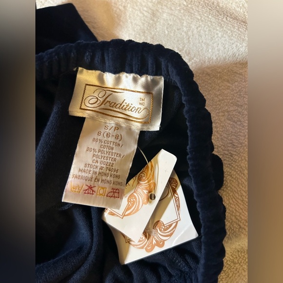 Vintage 2 Piece Set Navy Blue Velvet Women's Jacket and pants - Picture 5 of 7